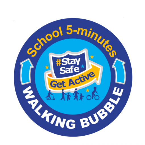 Walking Bubble School 5 Minutes Lamp Post Sticker