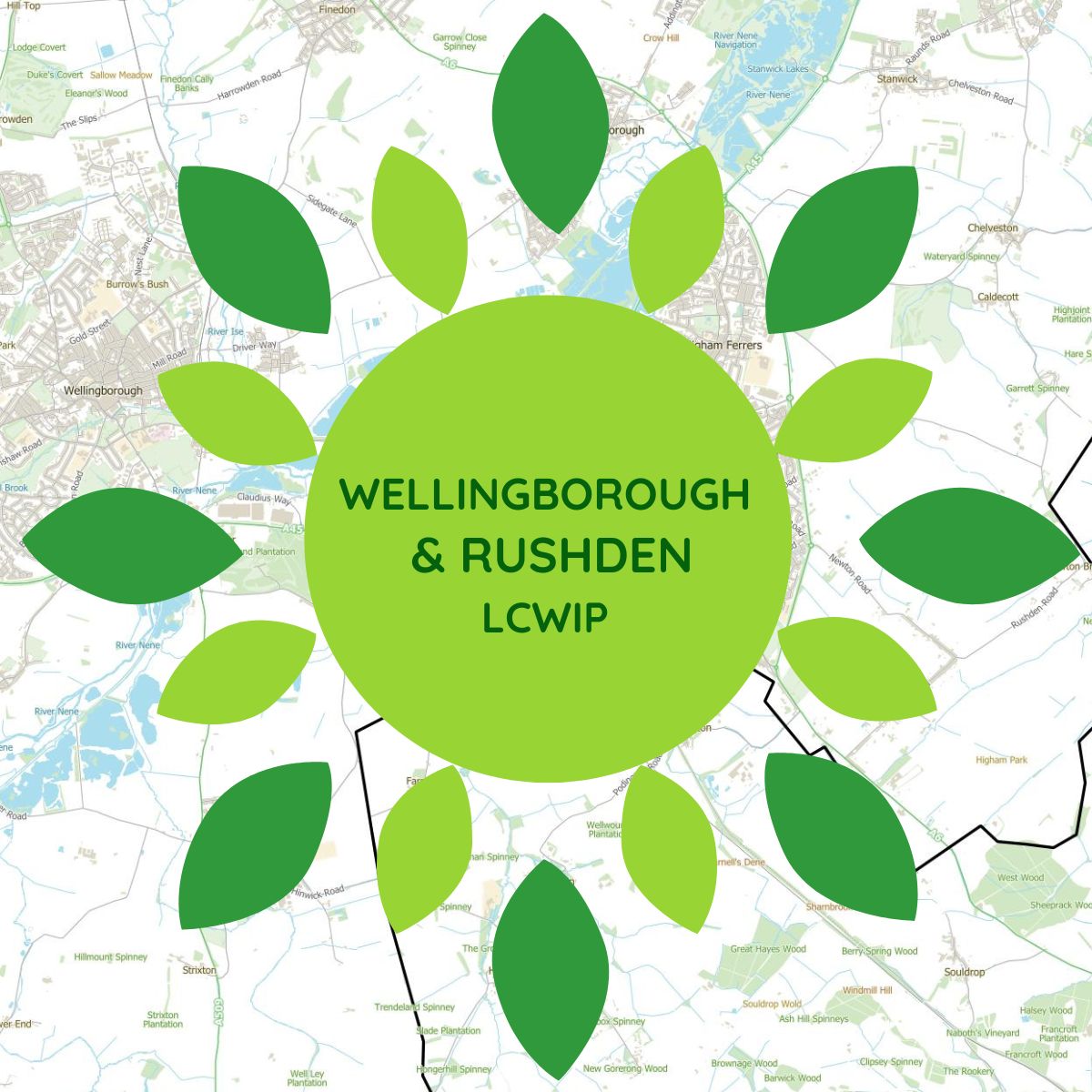 Wellingborough and Rushden LCWIP logo